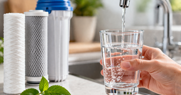 Agua con sabor metálico